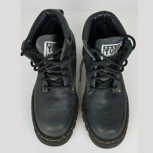 Vintage 90's Roots TUFF leather boots lug sole 7.5